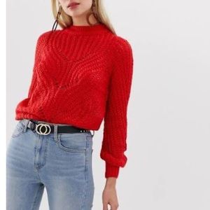 Banana Republic Orange Textured Italian Yarn Small